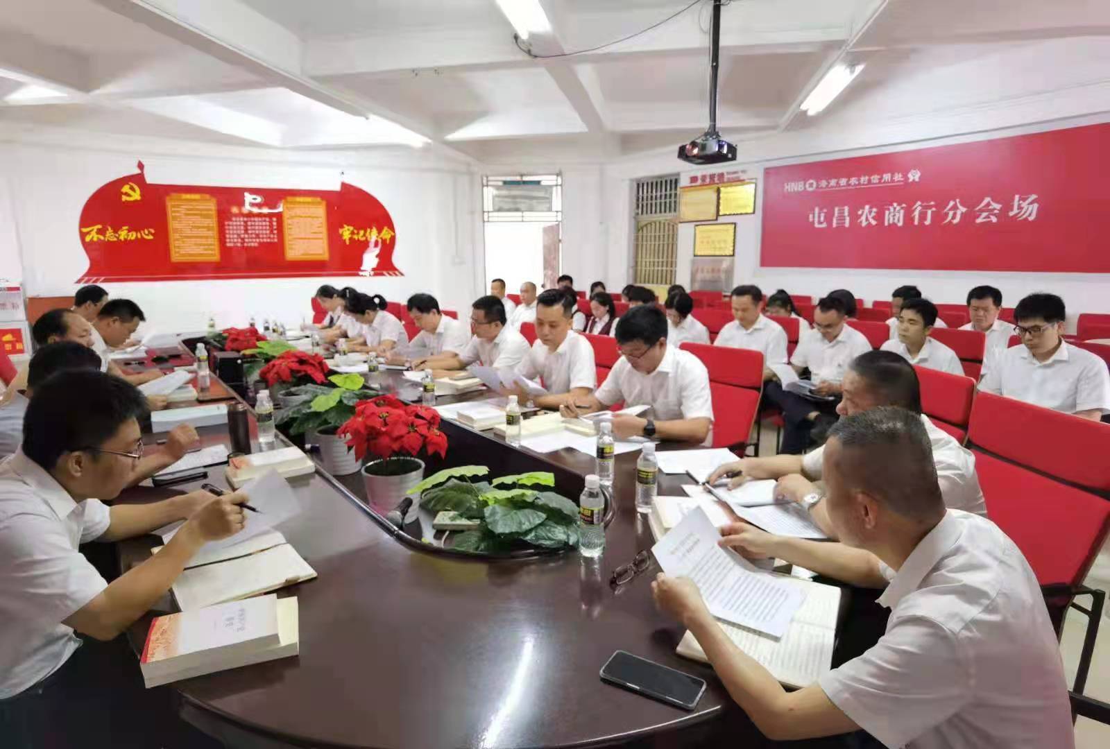 屯昌農(nóng)商銀行召開理論中心組(擴大)學習會暨黨史學習教育專題讀書班